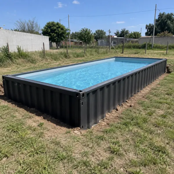 Ilustración: Piscina de contenedor, piscina hecha con un contenedor de 20 pies